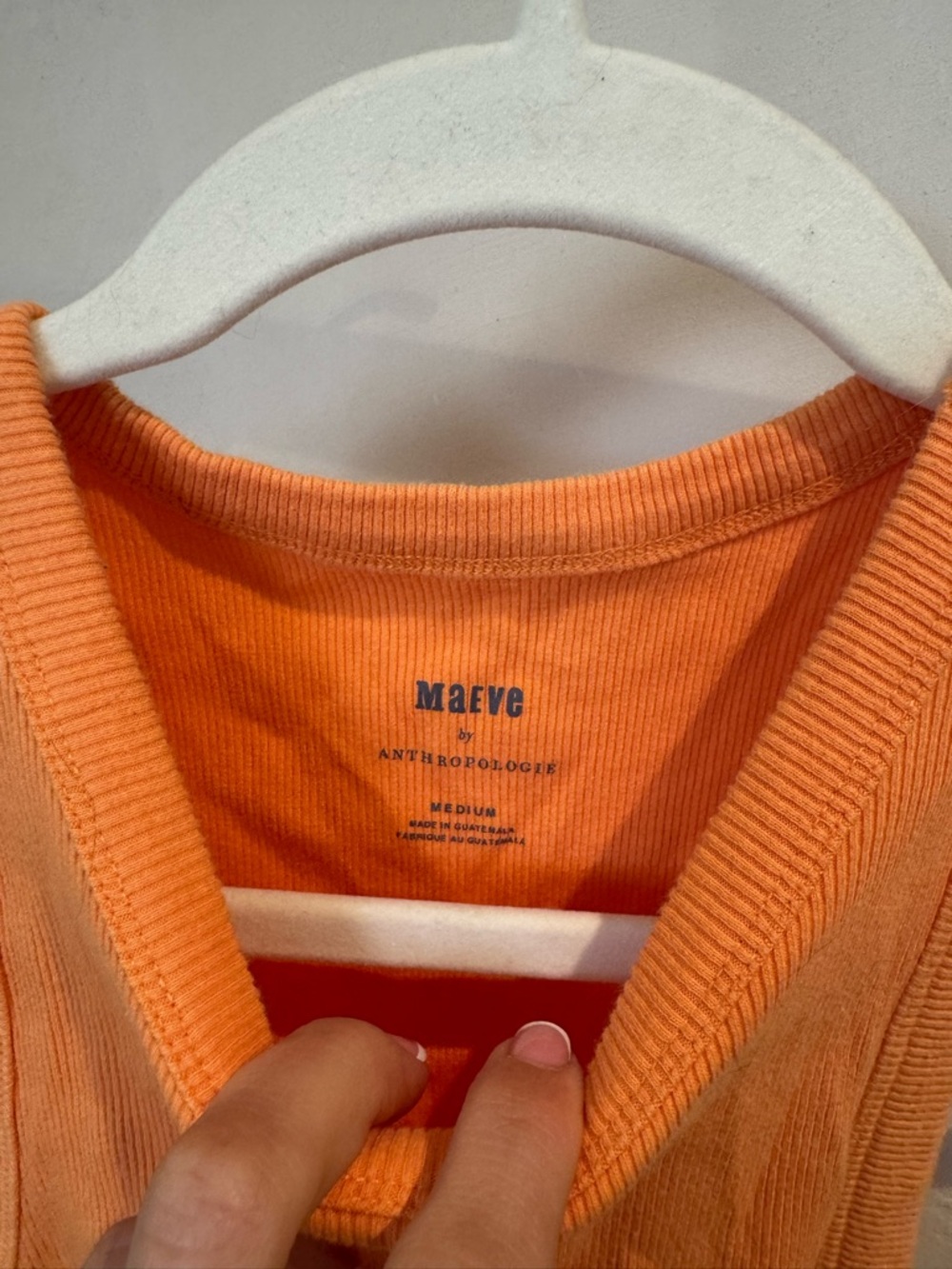 Maeve Orange Ribbed Racerback Tank - Picture 2 of 3